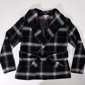 Dalia Collection Plaid Wool-Blend Lined Jacket